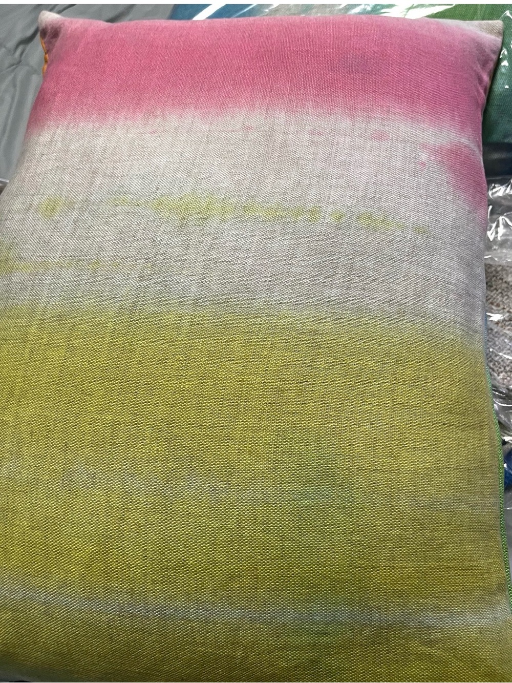 Designers Guild Fuchsia, Lime & Yellow Ombre Decorative Pillow Cover